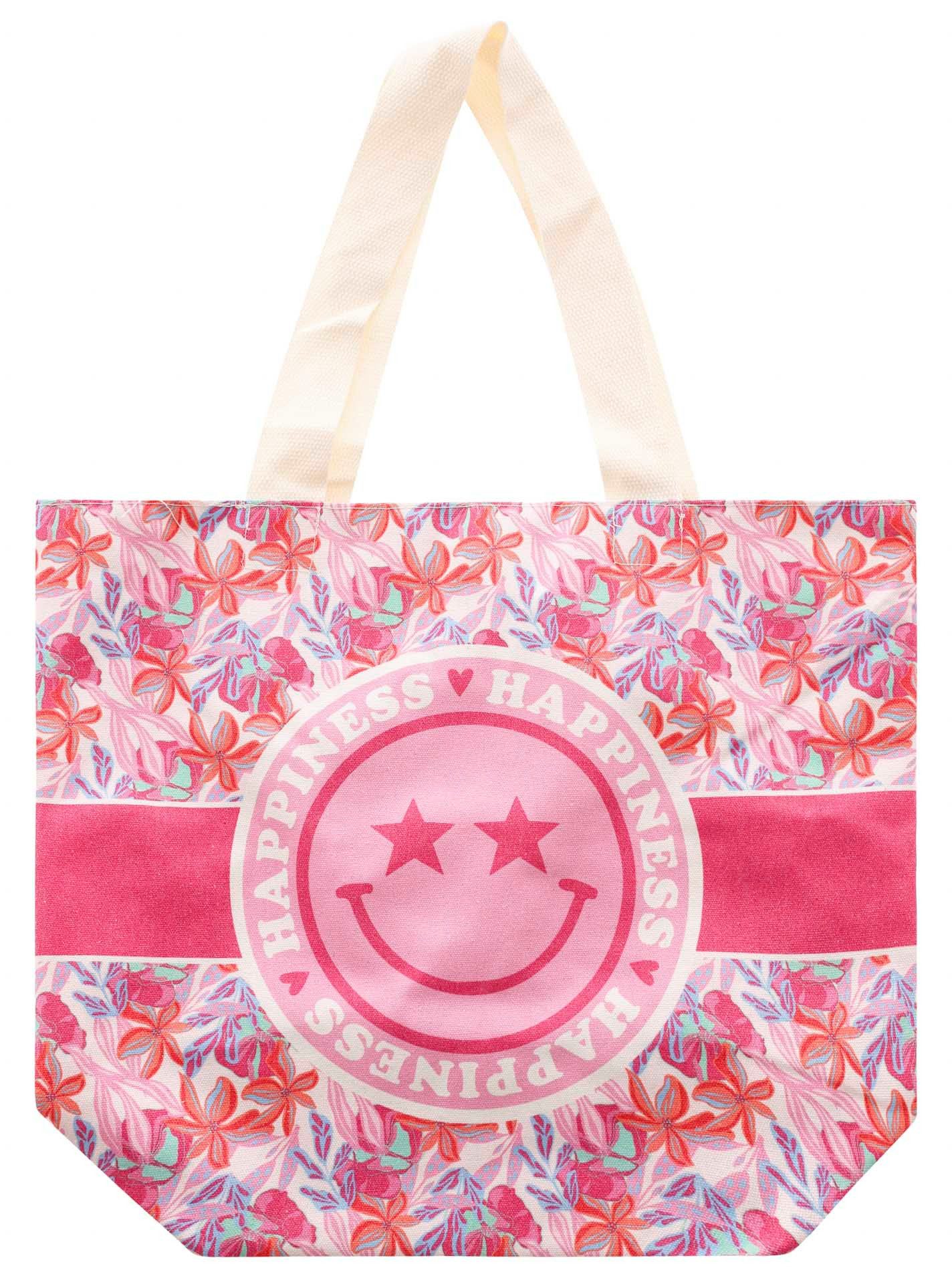 Zwillingsherz Tragetasche, Stofftasche mit Henkel, gemustert, Schriftzug günstig online kaufen