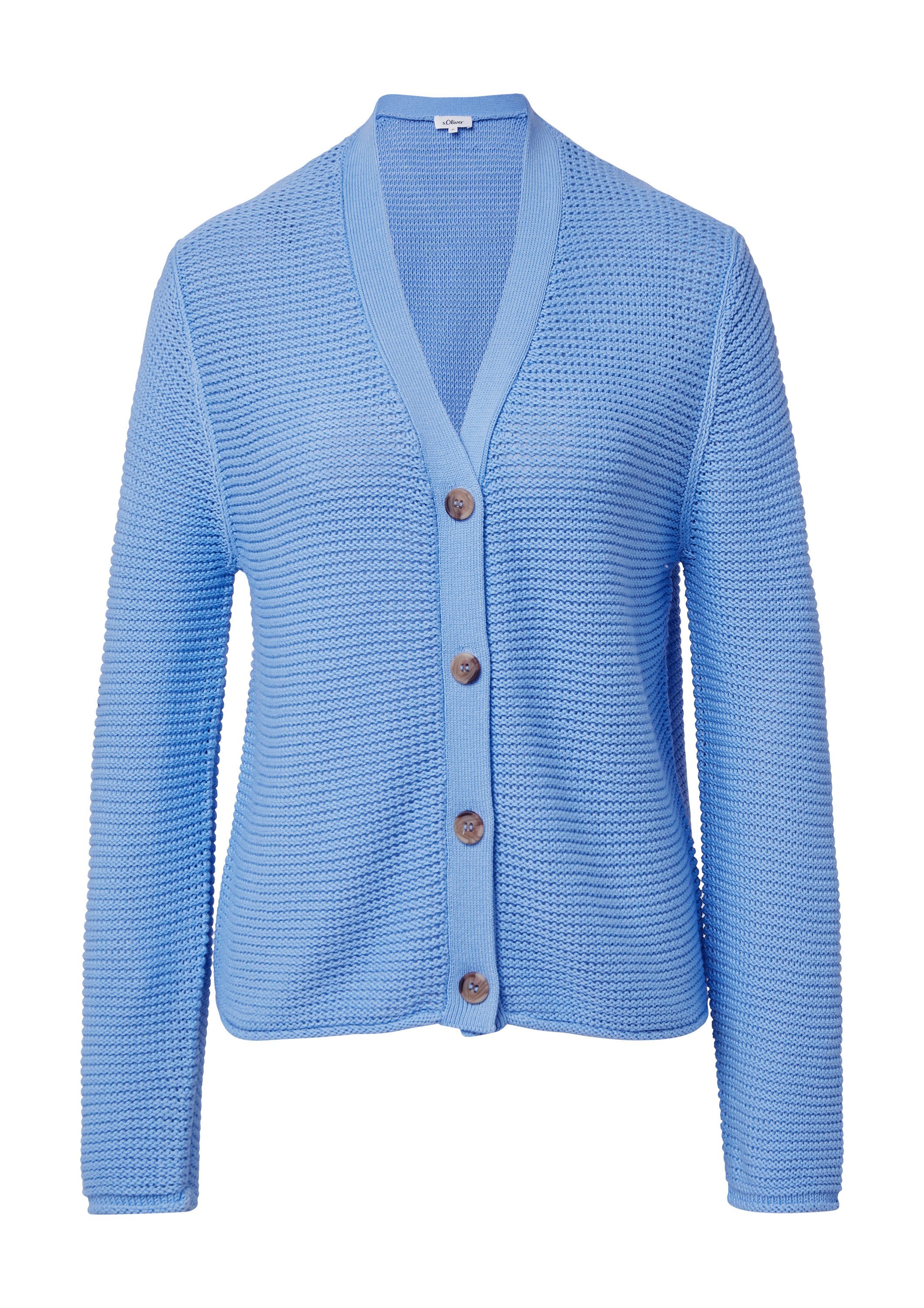 s.Oliver Cardigan Strickjacke Strickjacke in Ripp-Optik mit Knopfleiste günstig online kaufen
