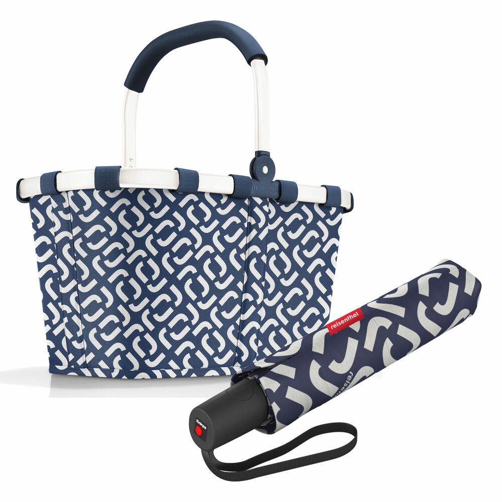 REISENTHEL® Einkaufskorb carrybag frame Set Signature Navy, mit umbrella pocket duomatic
