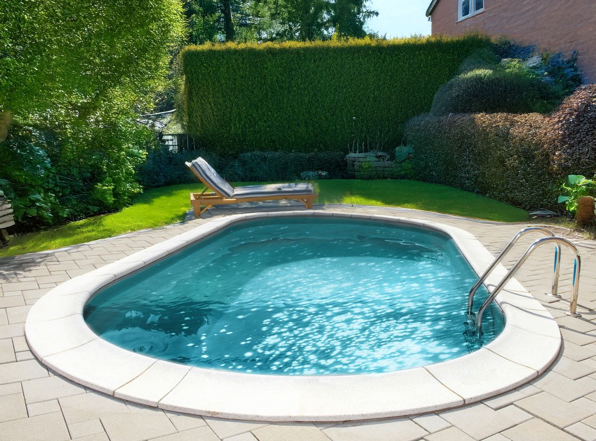 my POOL BWT Ovalpool PREMIUM mit grauer Innenfolie (Komplett-Set, 7-tlg), Höhe 120 cm, in verschiedenen Größen