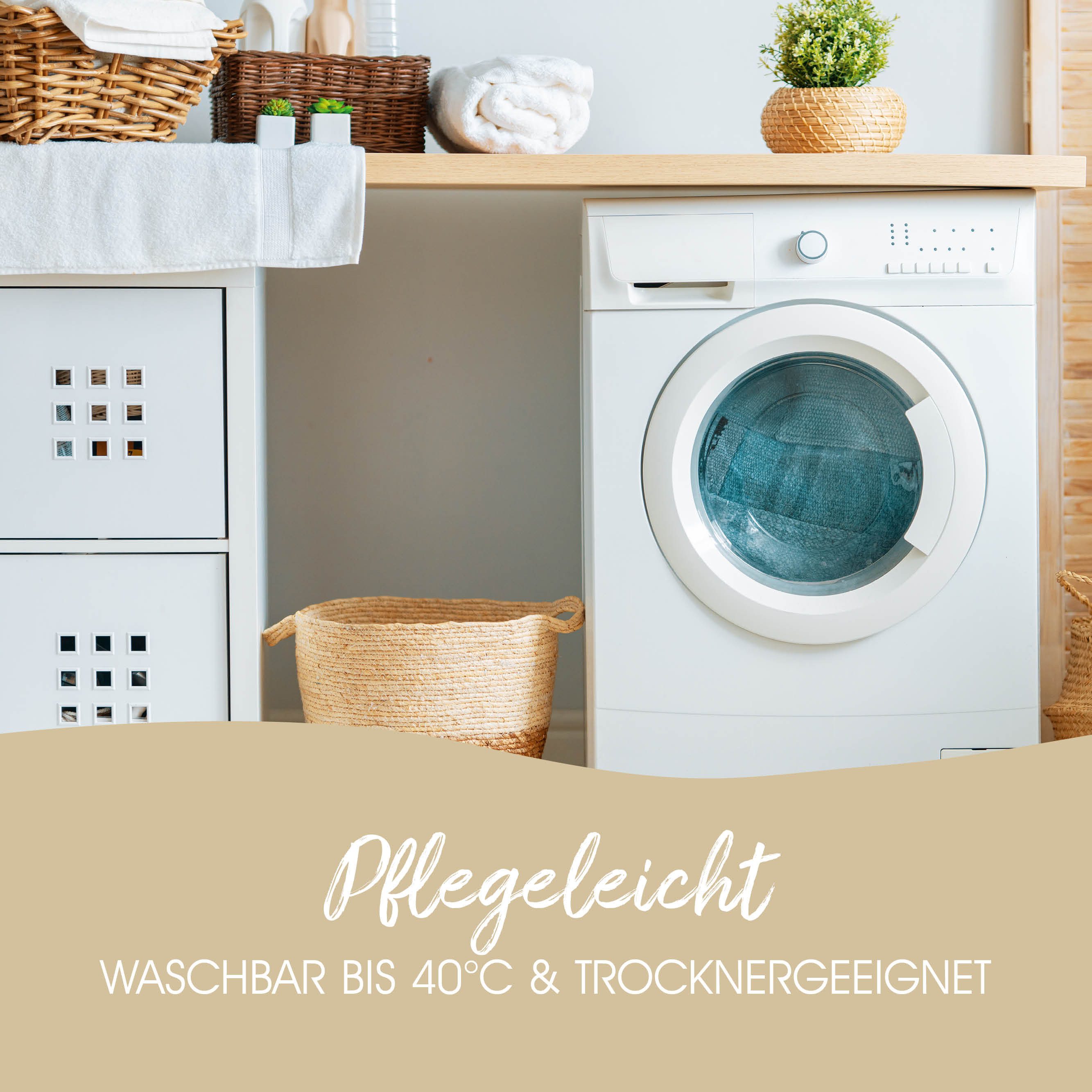 good morning Bettwäsche Comfort Baumwolle, Flanell, 2 teilig, Lama, petrol, Schneeflocken, Wendebettwäsche – Bild 4 von 4