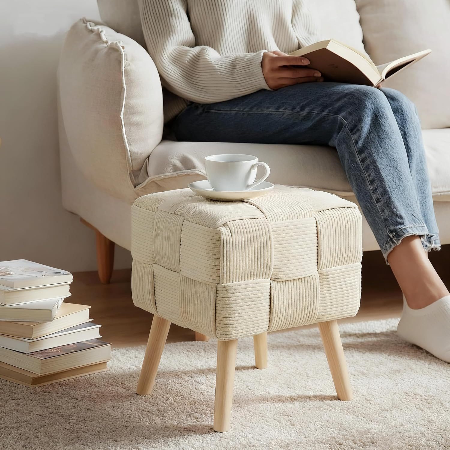 Zedelmaier Sitzhocker Ottoman Sitzbank Schminktisch Hocker Fußhocker Polsterhocker