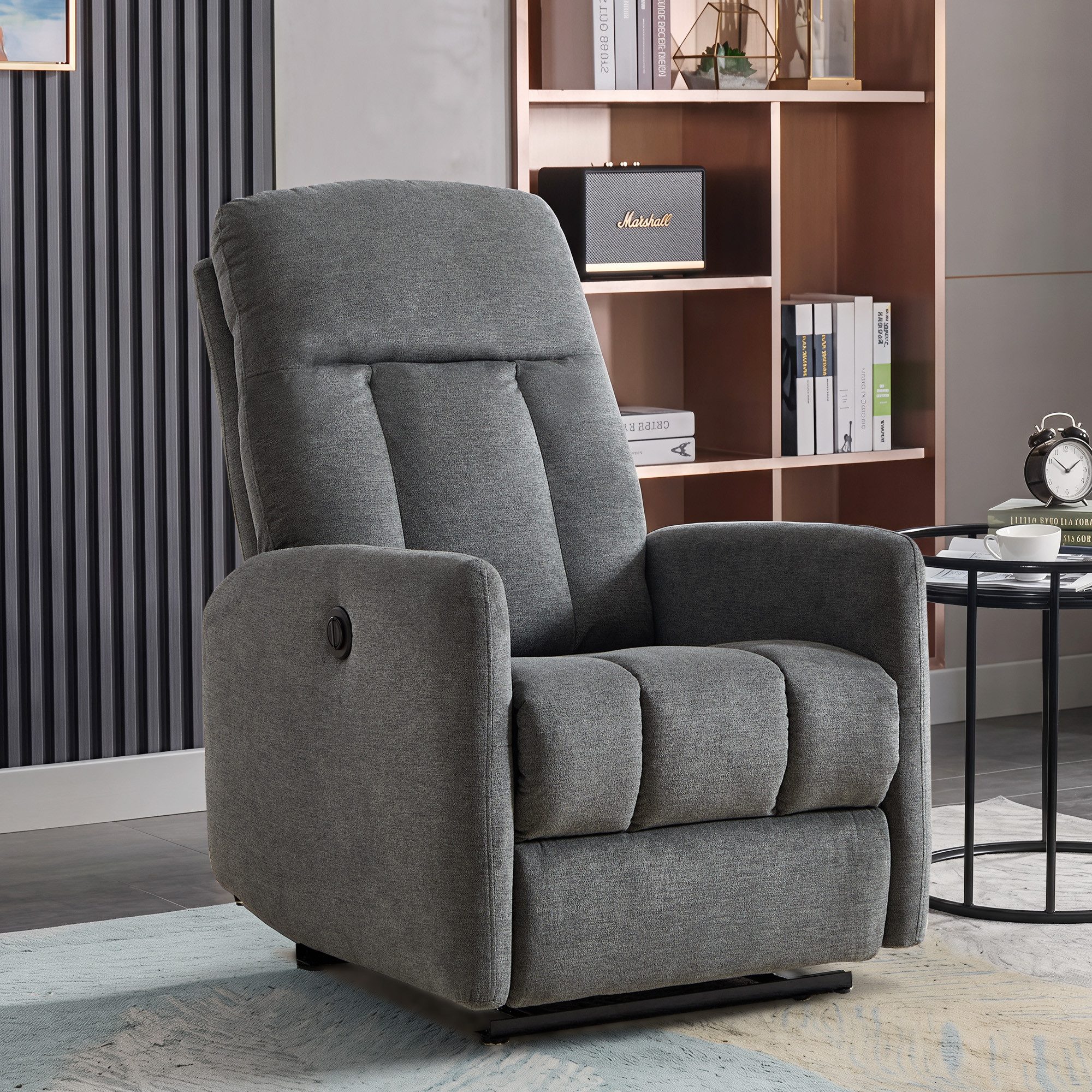 CANMOV TV-Sessel Elektrischer Relaxsessel, mit verstellbare Rückenlehne und Fußstütze, Fernsehsessel mit Liegefunktion, 110*74*95cm