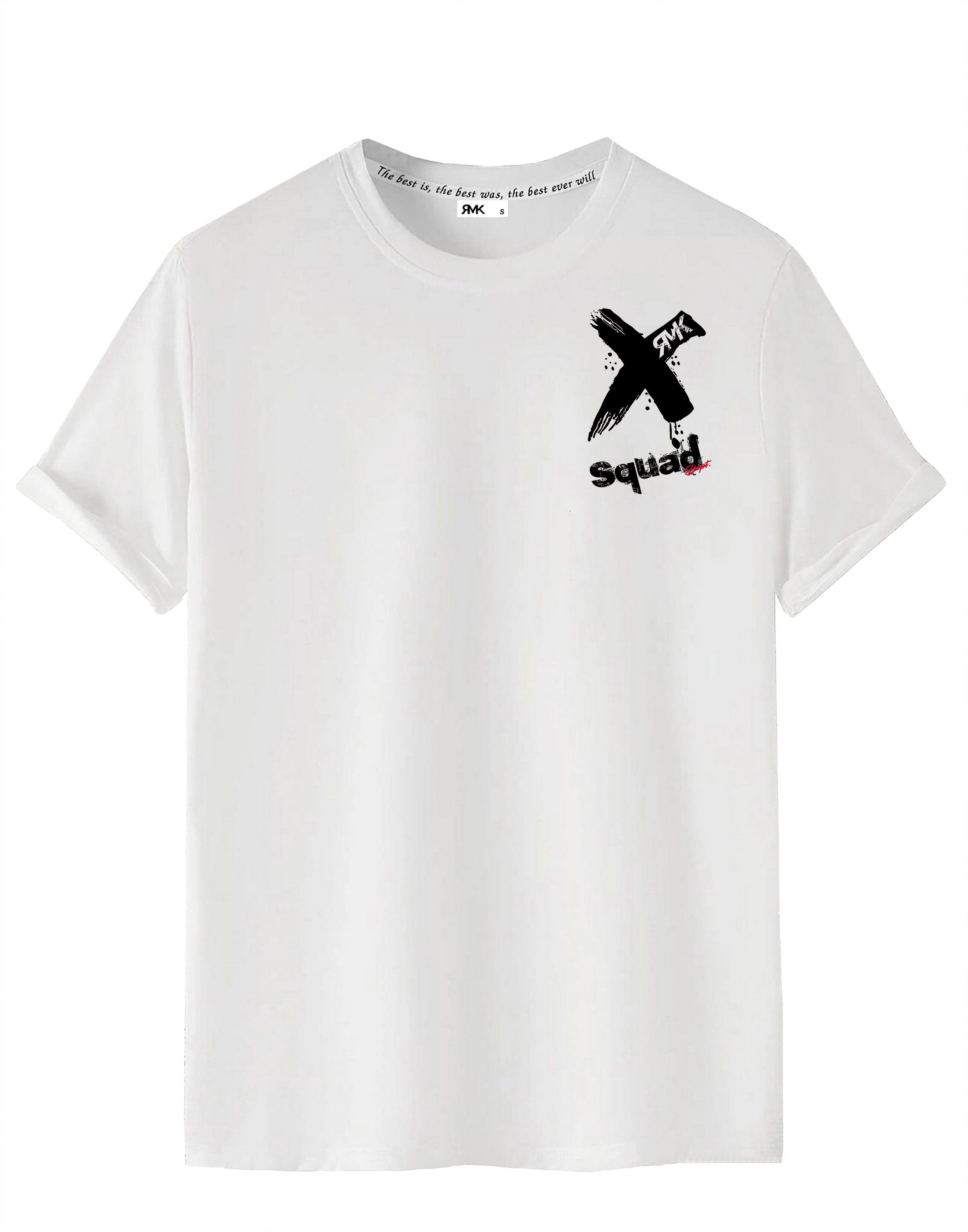 RMK T-Shirt Herren Shirt Basic Rundhals mit X Aufdruck – Bild 2 von 2