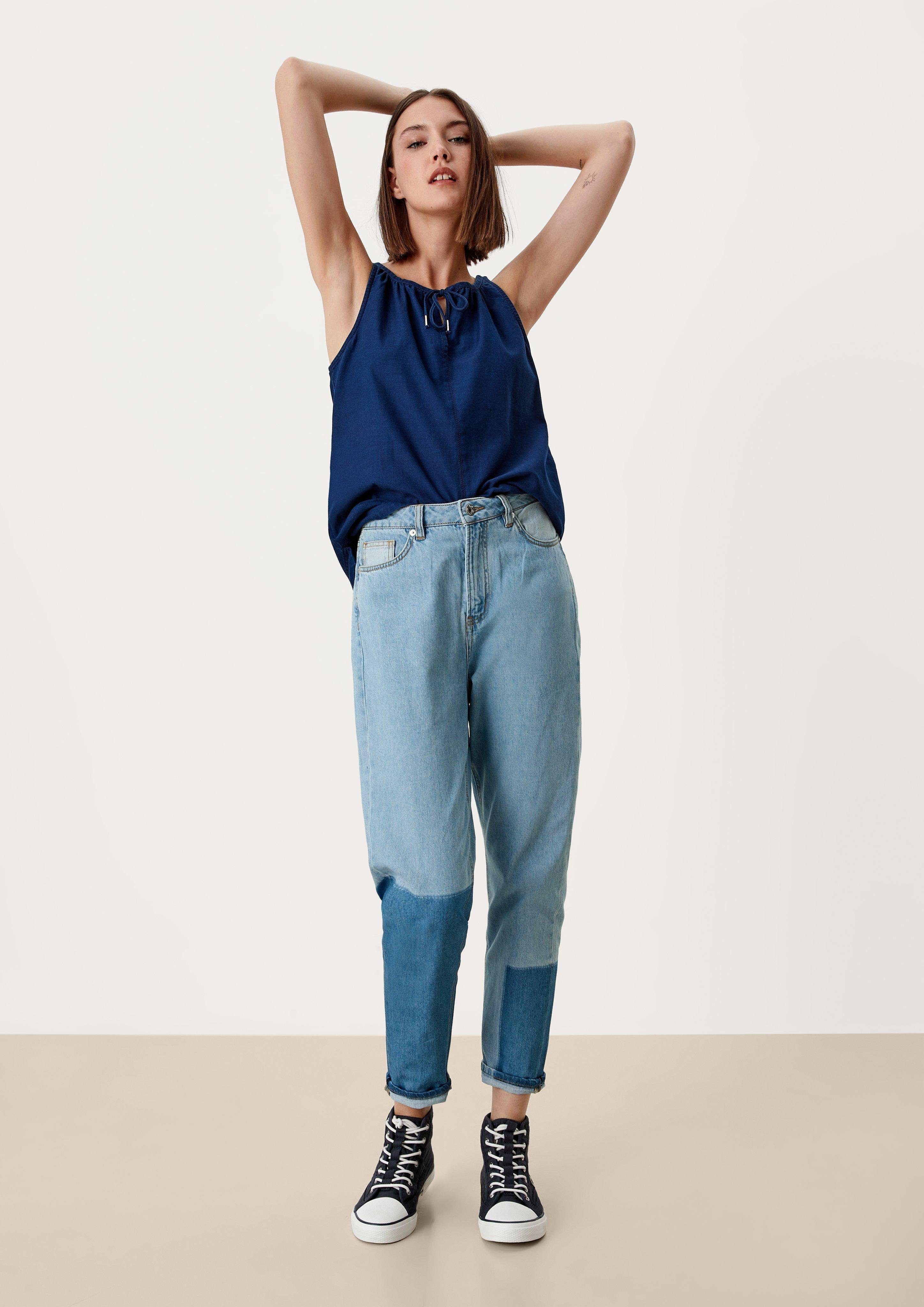 Waschung Mom-Jeans QS 7/8-Hose Slim: