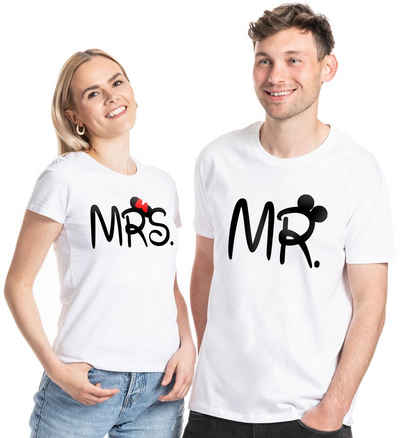 Couples Shop T-Shirt »Mr. & Mrs. Mister Misses Partner Look T-Shirt« (1-tlg) mit lustigen Print