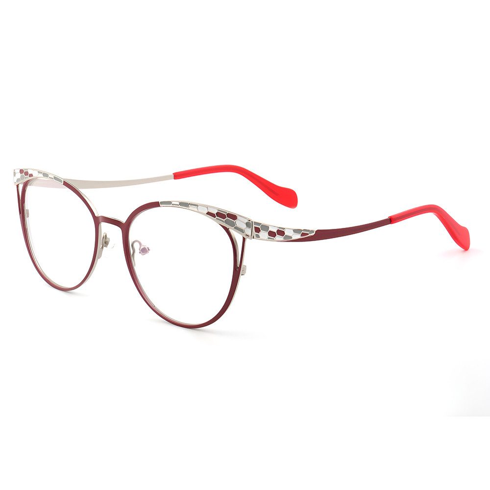PACIEA Brillengestell Damen Ohne Sehstärke Blaulichtfilter Metall Rundrahmen