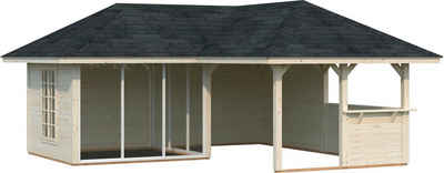 Palmako Holzpavillon Bianca 24,9 m² Set 3, mit 8 Seitenteilen, BxTxH: 588x588x323 cm