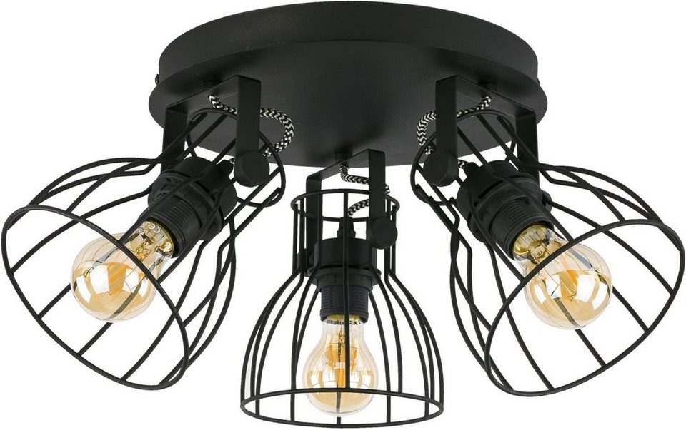 Licht-Erlebnisse Deckenstrahler ALANO, ohne Leuchtmittel, Deckenlampe  Schwarz Metall rund verstellbar Spot Lampe Wohnzimmer