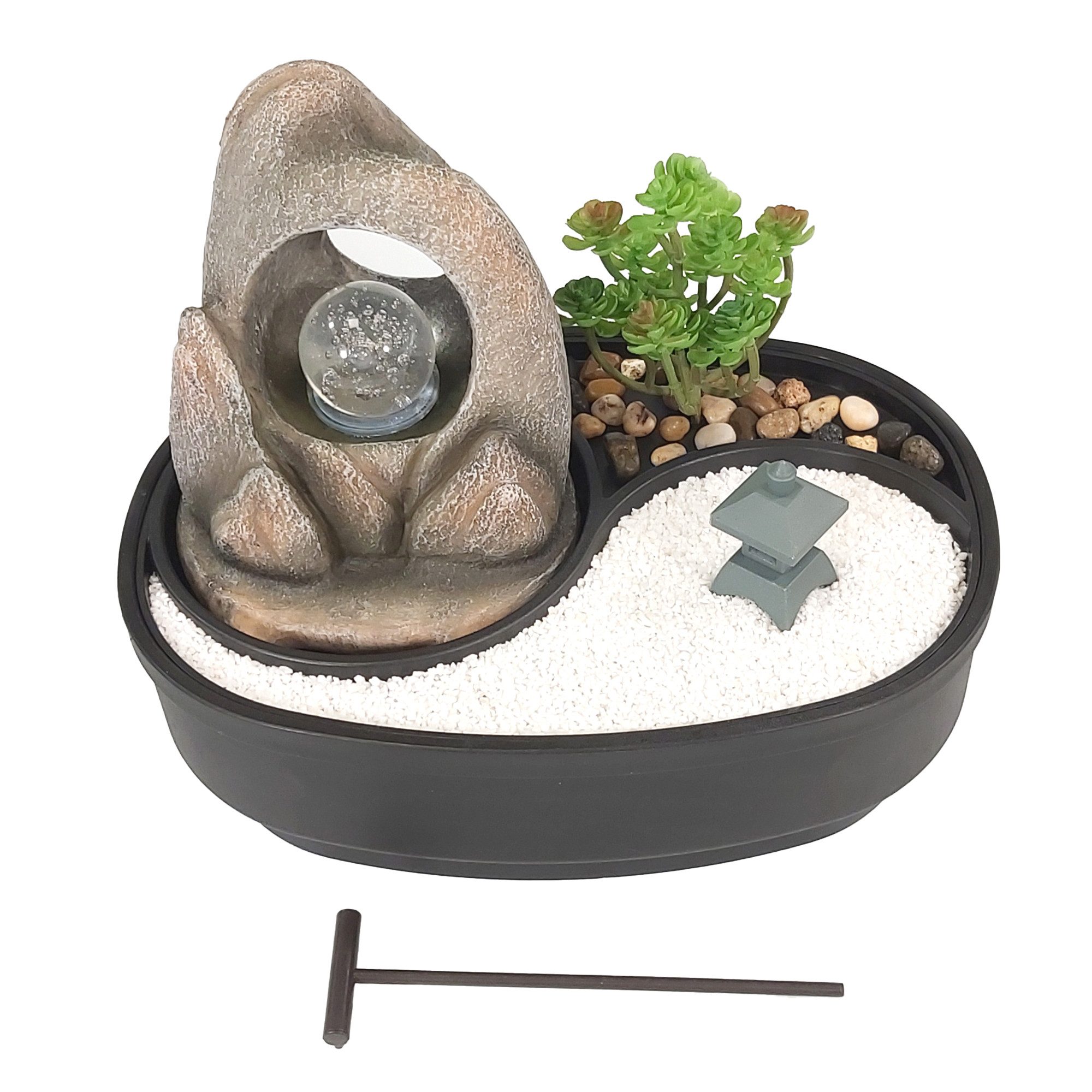 Lemodo Zimmerbrunnen Tischbrunnen mit Zen-Garten, Pumpe günstig online kaufen