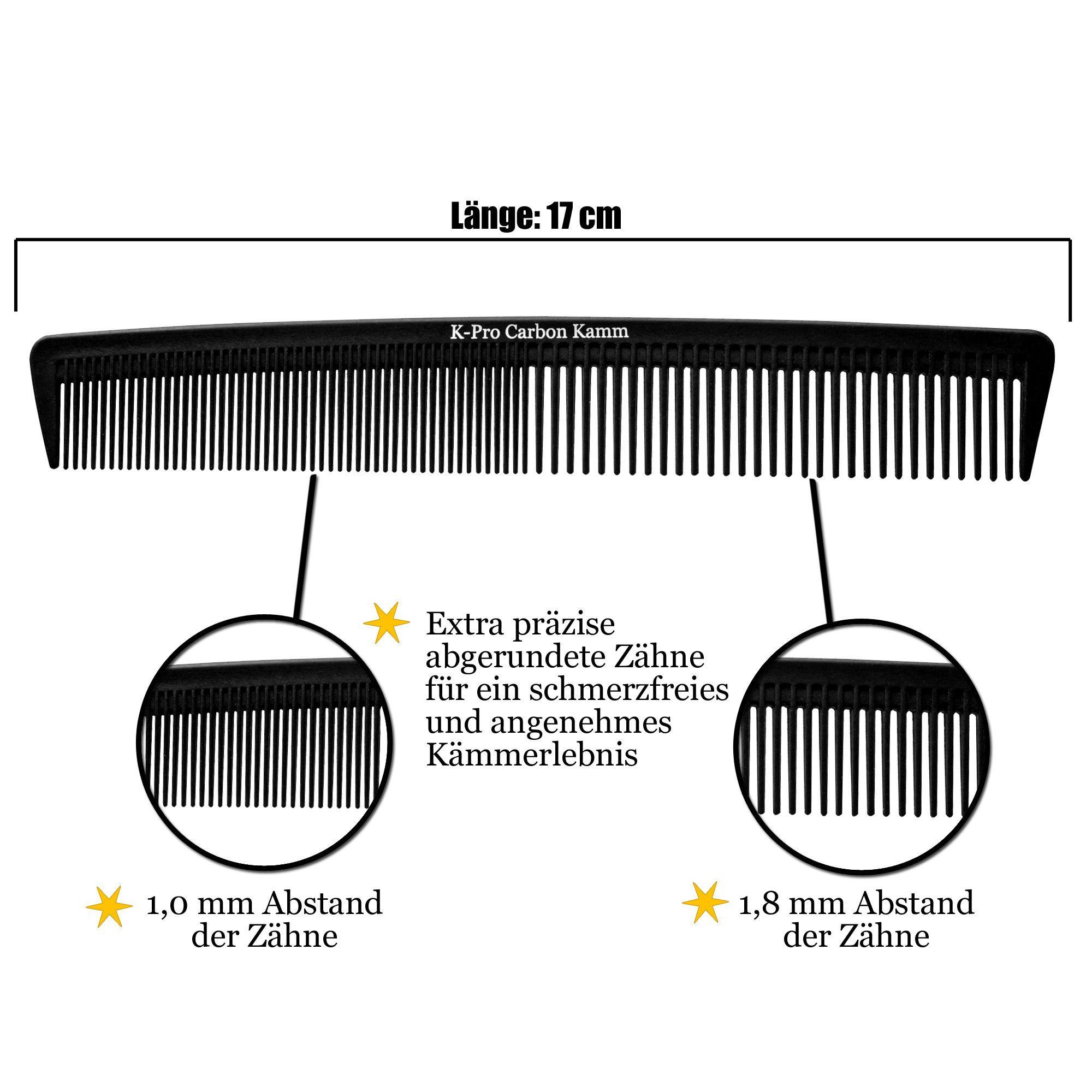 K-Pro Schneidekamm Haarkamm – Schneidekamm – Frisierkamm Styling, (1 tlg), Kamm Haare, Frisur stylen, Kamm unterwegs