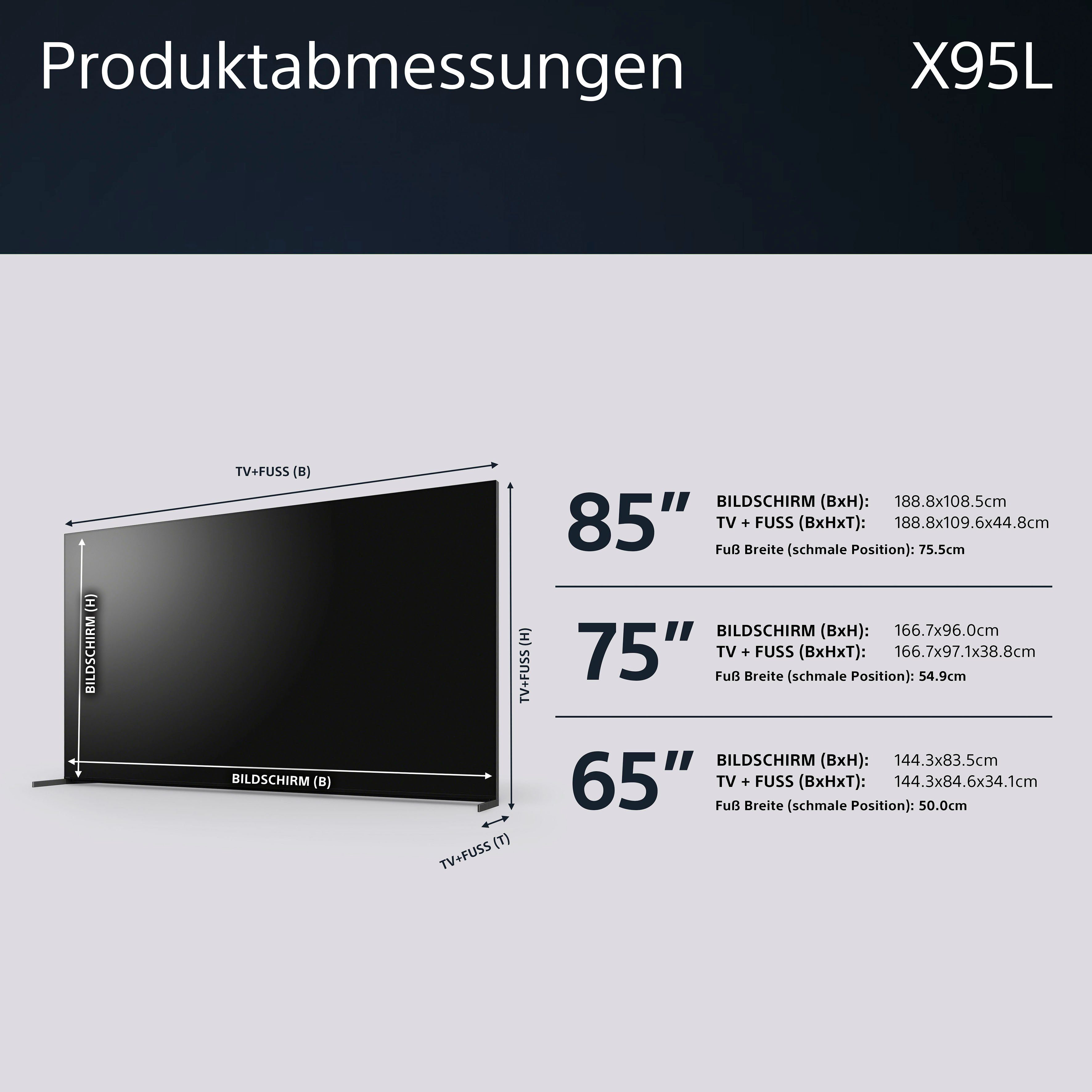 cm/65 Smart-TV, CORE, exklusiven Ultra Google Sony (164 HD, XR-65X95L Mini-LED-Fernseher 4K TRILUMINOS PS5-Features) Zoll, BRAVIA PRO, TV, mit