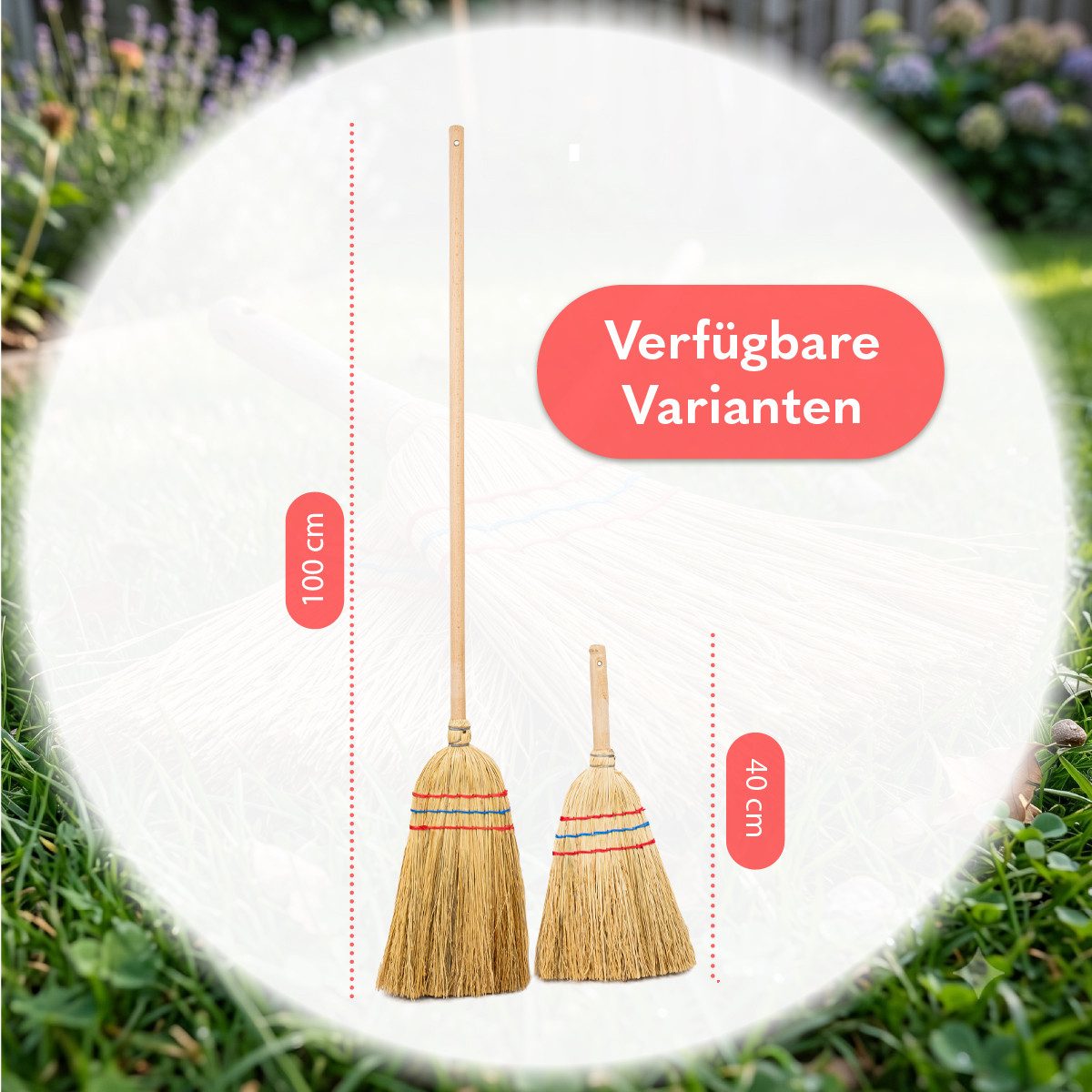 Prima-Online Staubbesen Strohbesen 100cm Sorghumbesen Saalbesen Besen Naturstroh Kehrbesen (1-St) – Bild 5 von 5