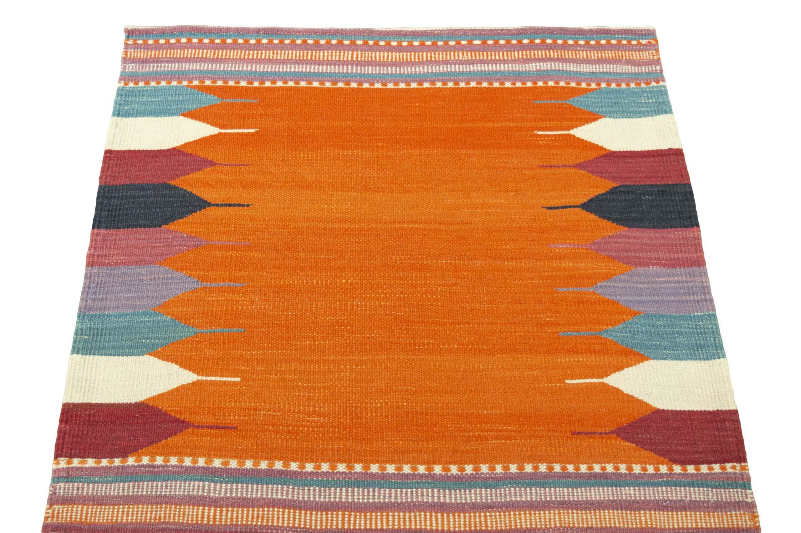 CABBEL Orientteppich 90x87 cm Perser Kandou Gelb Kelim Teppich Schurwolle Handgewebt Unikat, quadratisch, Höhe: 4 mm, 100% Schurwolle – weich und pflegeleicht