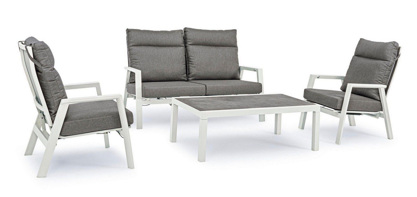 Sofa Sofa Kledi Sofa 152x81x98cm Natur24 Polster Aluminium Couch