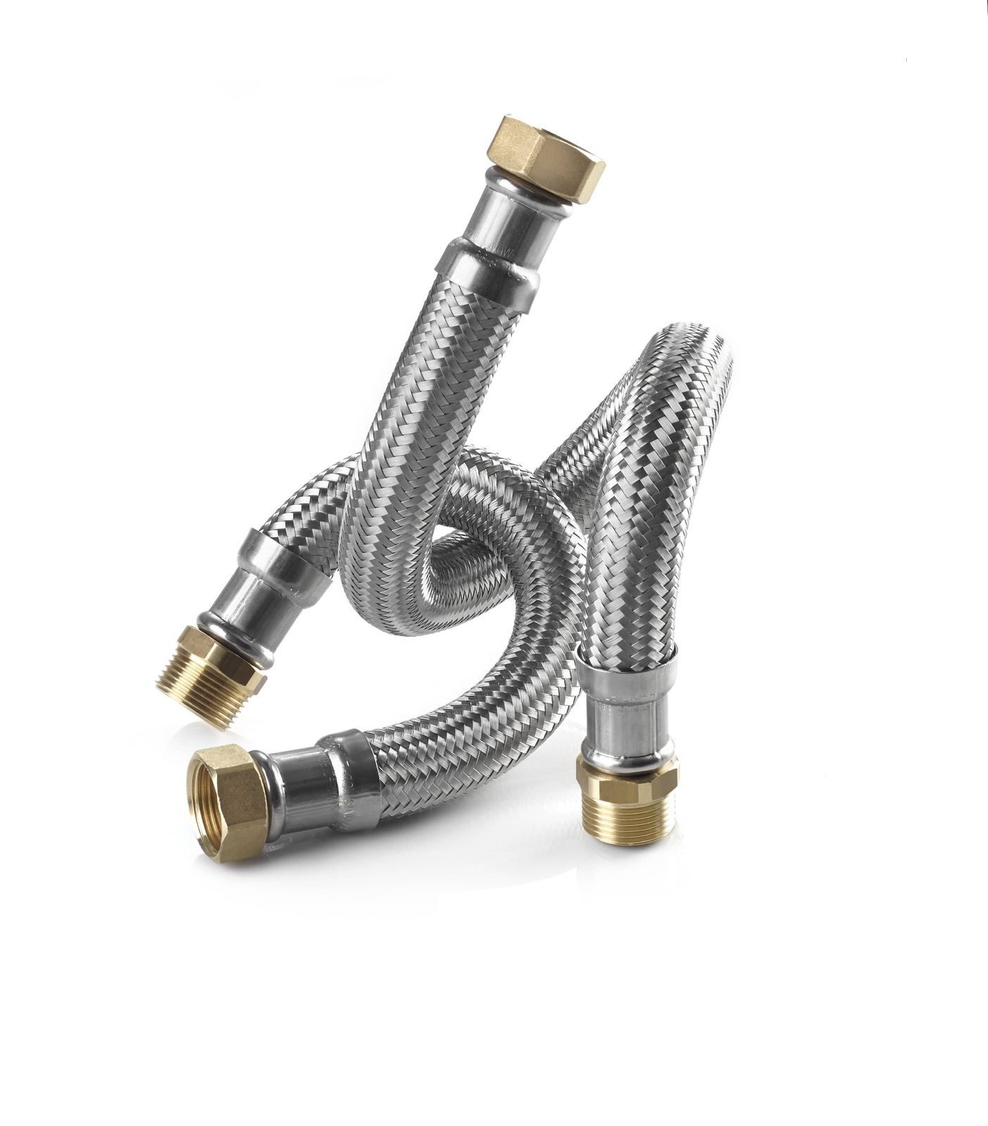 TUCAI Flexschlauch Edelstahl Trinkwasser Panzerschlauch IG/AG 3/4 Zoll DN19 300mm DVGW