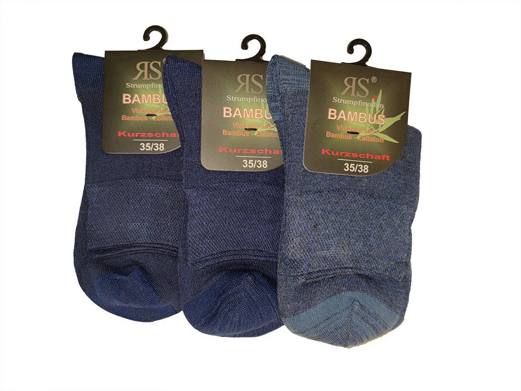 Riese Strümpfe Kurzsocken Bambus aus (Spar-Pack, Unisex 3-Paar) Jeans Viskose Kurzschaft-Socken BAMBUS