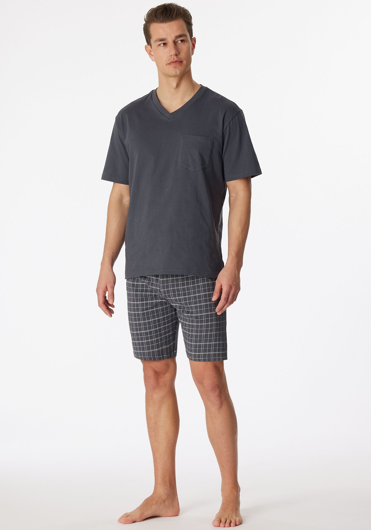 Schiesser Shorty "Ebony" (2 tlg) mit aufgesetzter Brusttasche