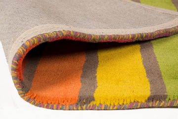 Wollteppich Candy, FLAIR RUGS, rechteckig, Höhe: 10 mm, aus 100% Wolle, Design mit Streifen, mehrfarbig gemustert, bunt