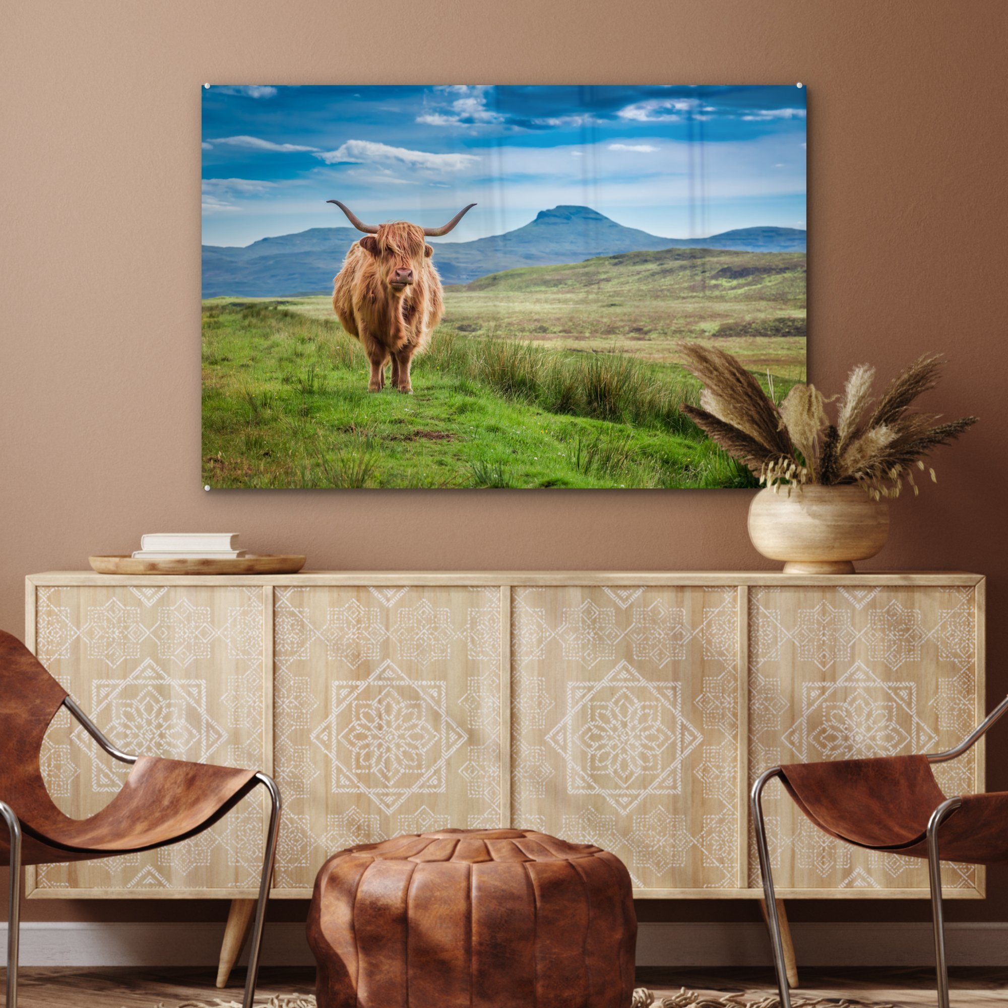MuchoWow Acrylglasbild - Kuh - Schottland, Acrylglasbilder (1 Landschaft St), Wohnzimmer Schlafzimmer &