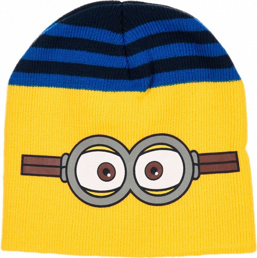 Despicable Me Beanie Minnions Jungen und Mädchen Mütze Kinder Original Minions Despicable Me Wintermütze Kindermütze Gelb Gr.52 + 54