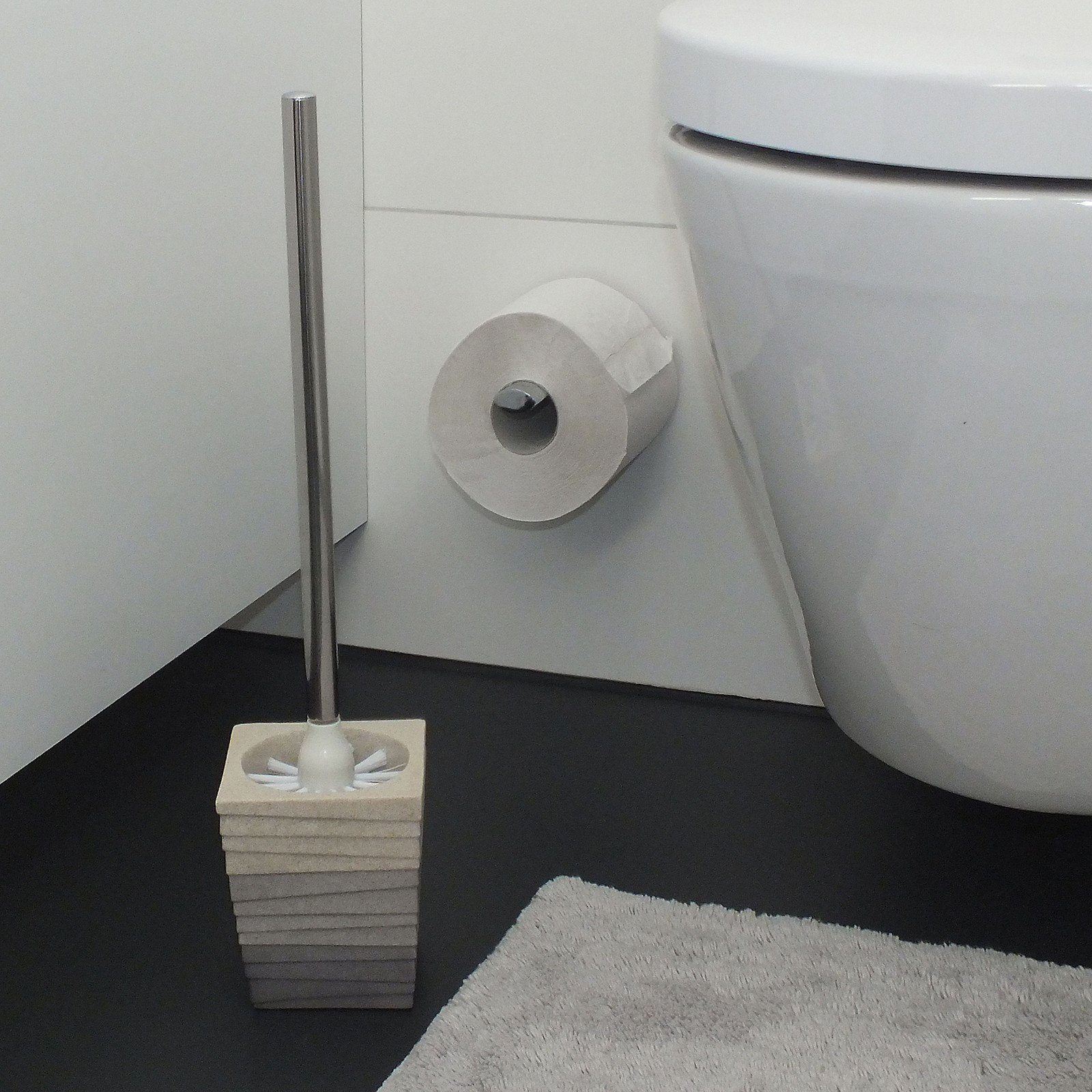 kela Bürstenkopf WC-Garnitur Valura, Gestein-/Erdschichten-Optik, austauschbarer