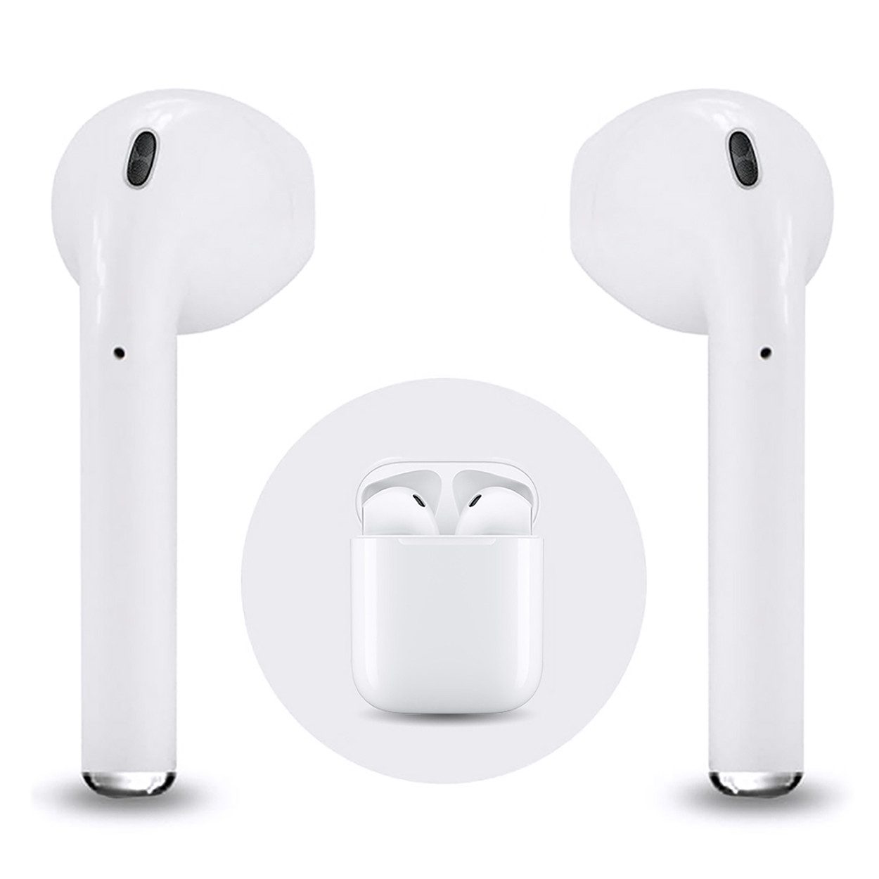 Leicke Twin Mini Pro Edition QI Bluetooth-Kopfhörer (Siri und Google-Assistant, Bluetooth, TWS, Berührungssensor, schweißresistent)