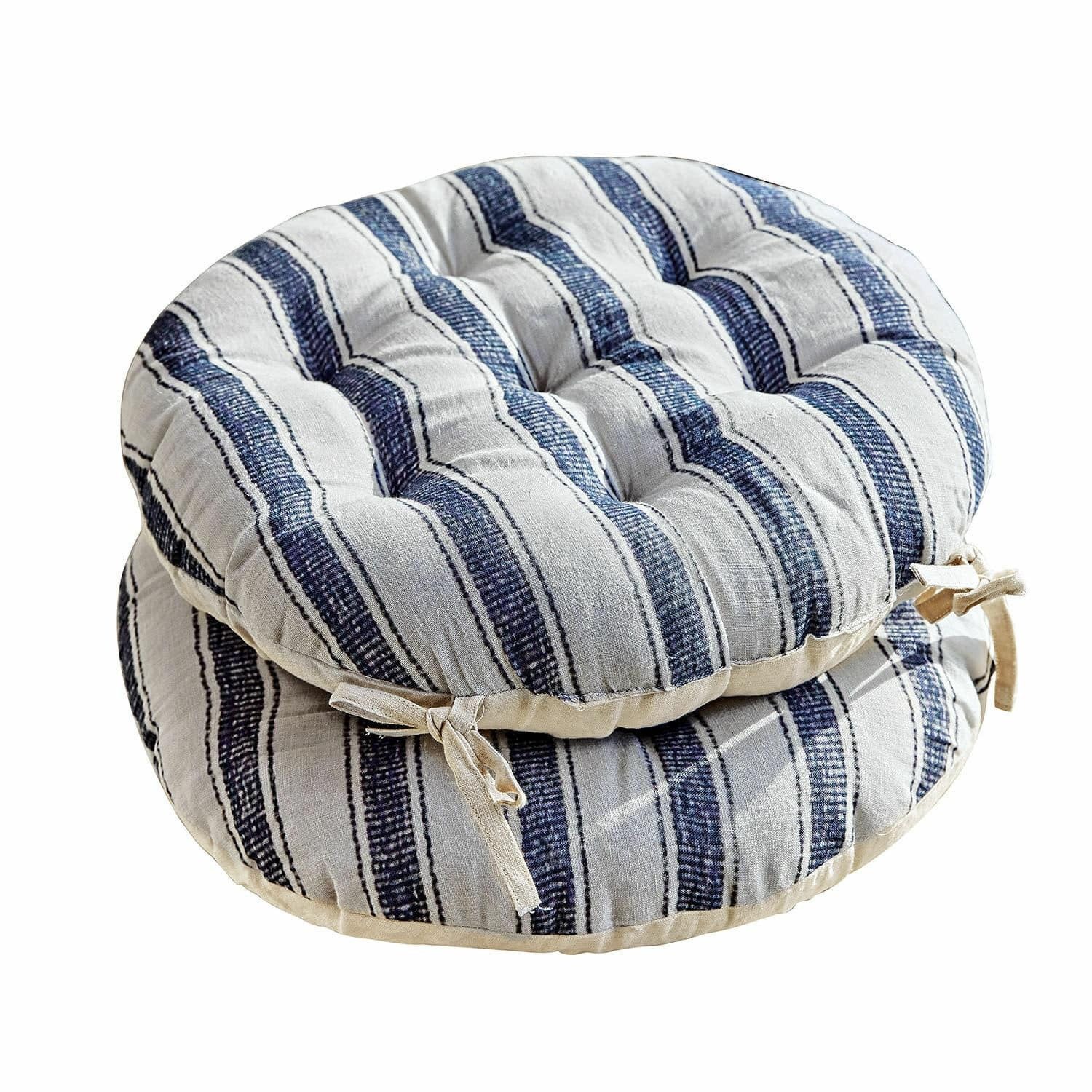 Mirabeau Kissenhülle Sitzkissen 2er Set Bourrignon blau/beige