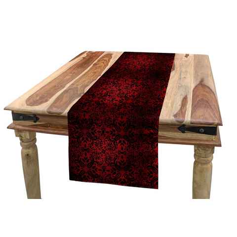 Abakuhaus Tischläufer Esszimmer Küche Rechteckiger Dekorativer Tischläufer, rot schwarz Orient Blumen Blätter
