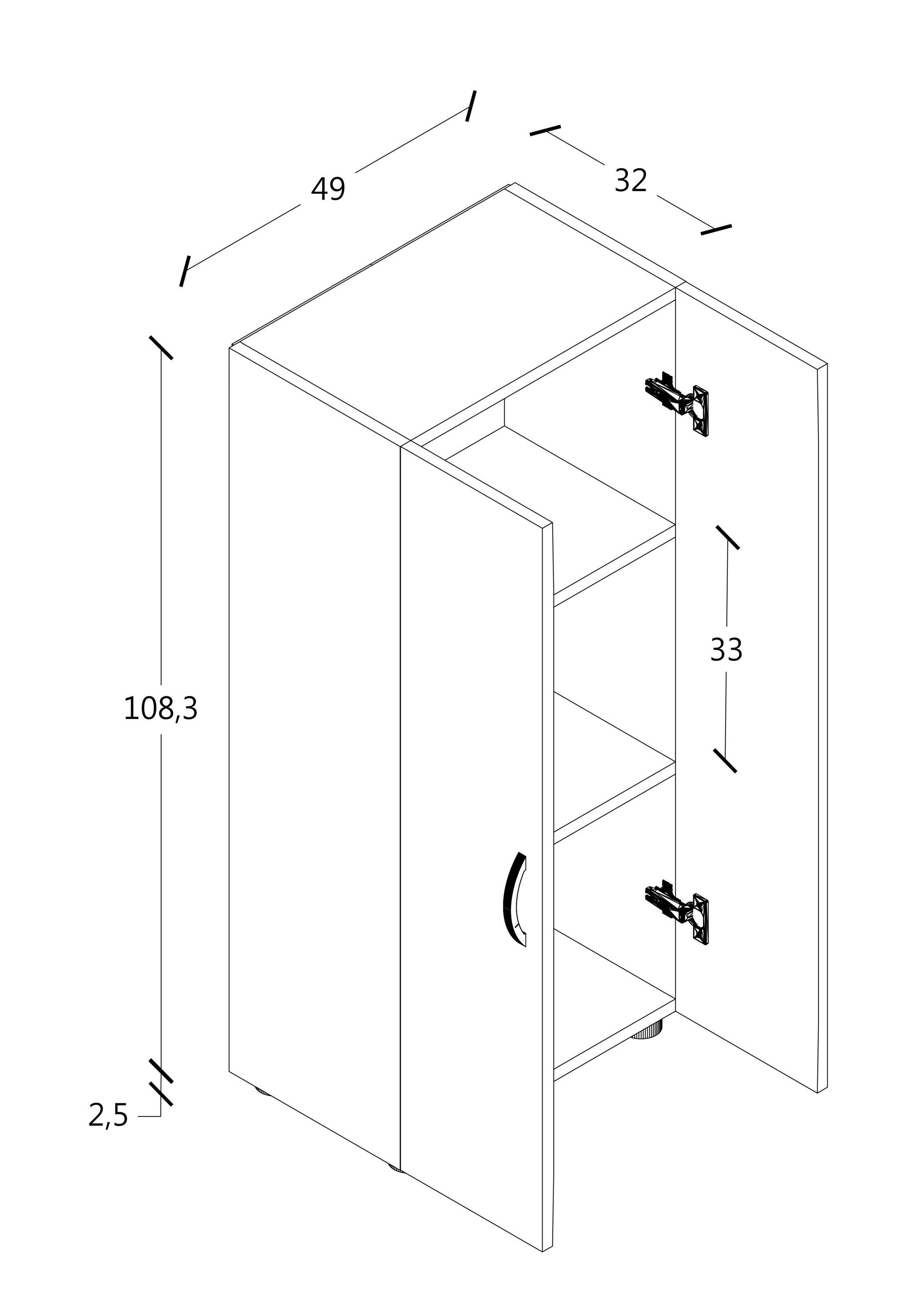 VCM Aktenschrank Büroschrank Bücher Ordner Aktenschrank Ulas 3fach