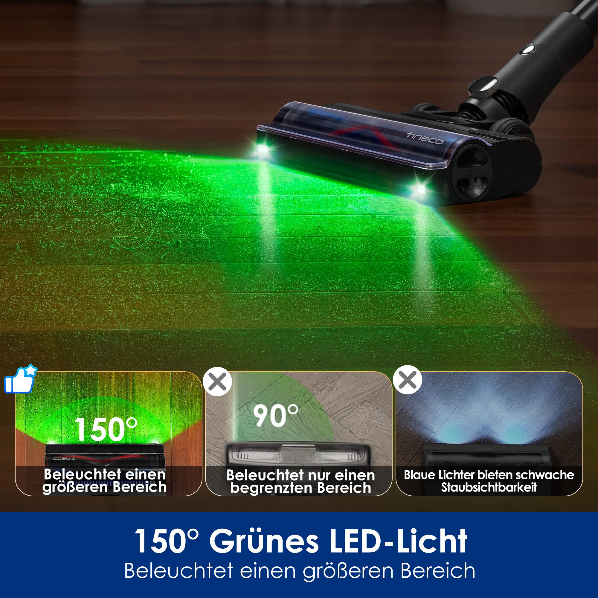 Tineco Akku-Stielstaubsauger Tineco PURE ONE A90S, Anti-Allergiker Filtersystem, Saugrohr knickbar, 650 W, beutellos, ZeroTangle Anti-Haar-Verwicklungsbürste, 3DSense Master-Bürste