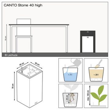 Lechuza® Pflanzkübel Pflanzsäule Canto Stone 40 high quarzweiß (Komplettset)