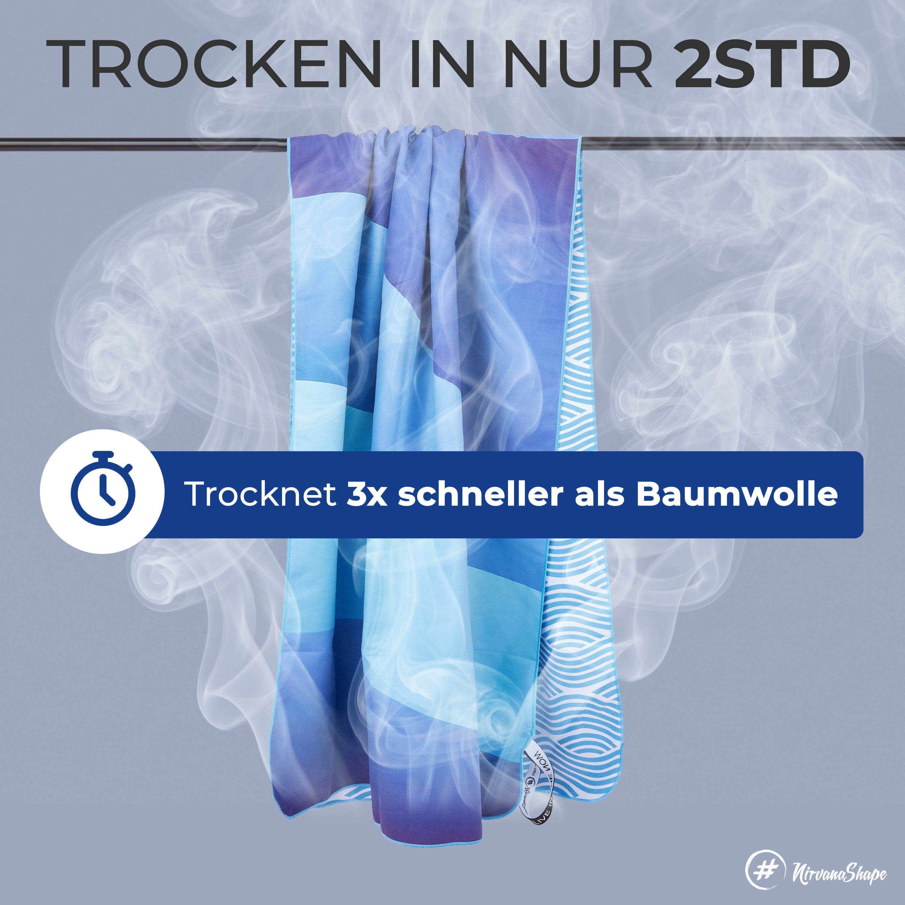 NirvanaShape Strandtuch Reise Handtuch Strandtuch XXL - Strandhandtuch, Mikrofaser Badetuch – Bild 5 von 5