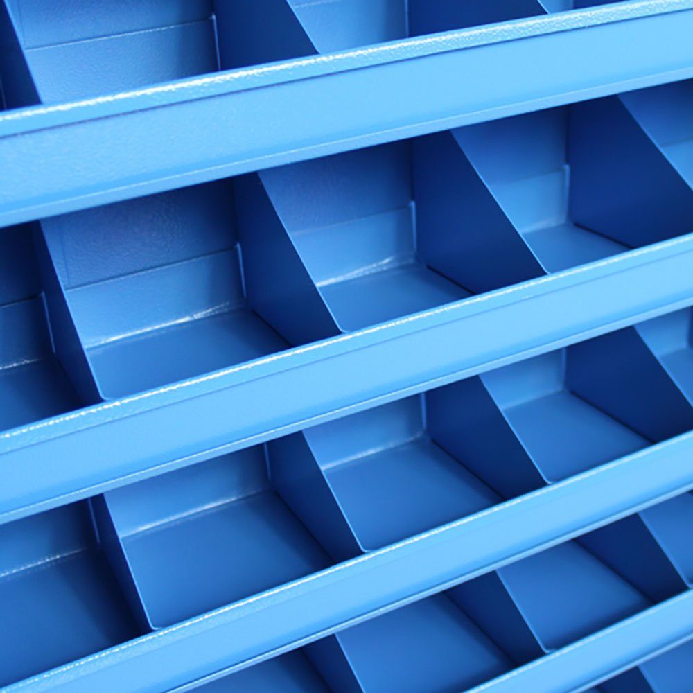 Farben Lichtblau 48 ADB verschiedenen Fächern Sichtlagerboxen Schraubenregal in 5012) mit Container ADB 2 (RAL