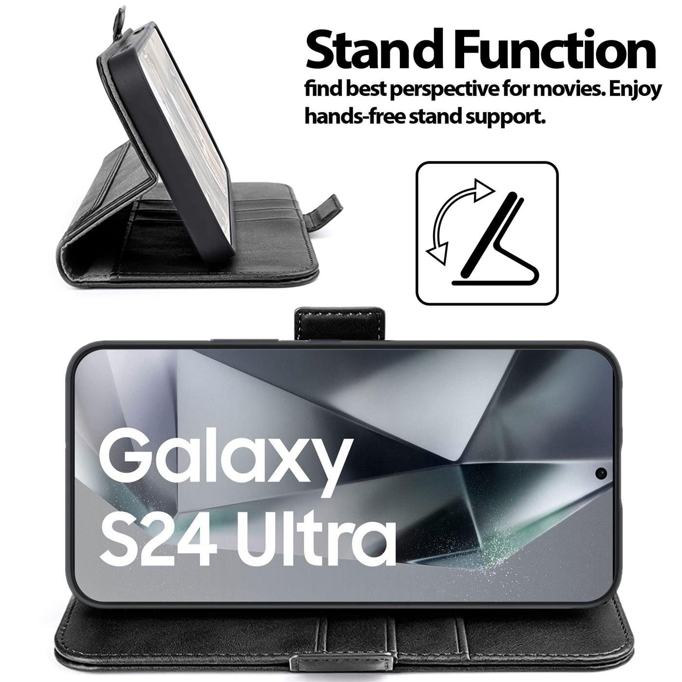 CoolGadget Handyhülle Book Case Elegance Tasche für Samsung Galaxy S24 Ultra 6,8 Zoll, Hülle Magnet Klapphülle Flip Case für Samsung S24 Ultra 5G Schutzhülle – Bild 2 von 5