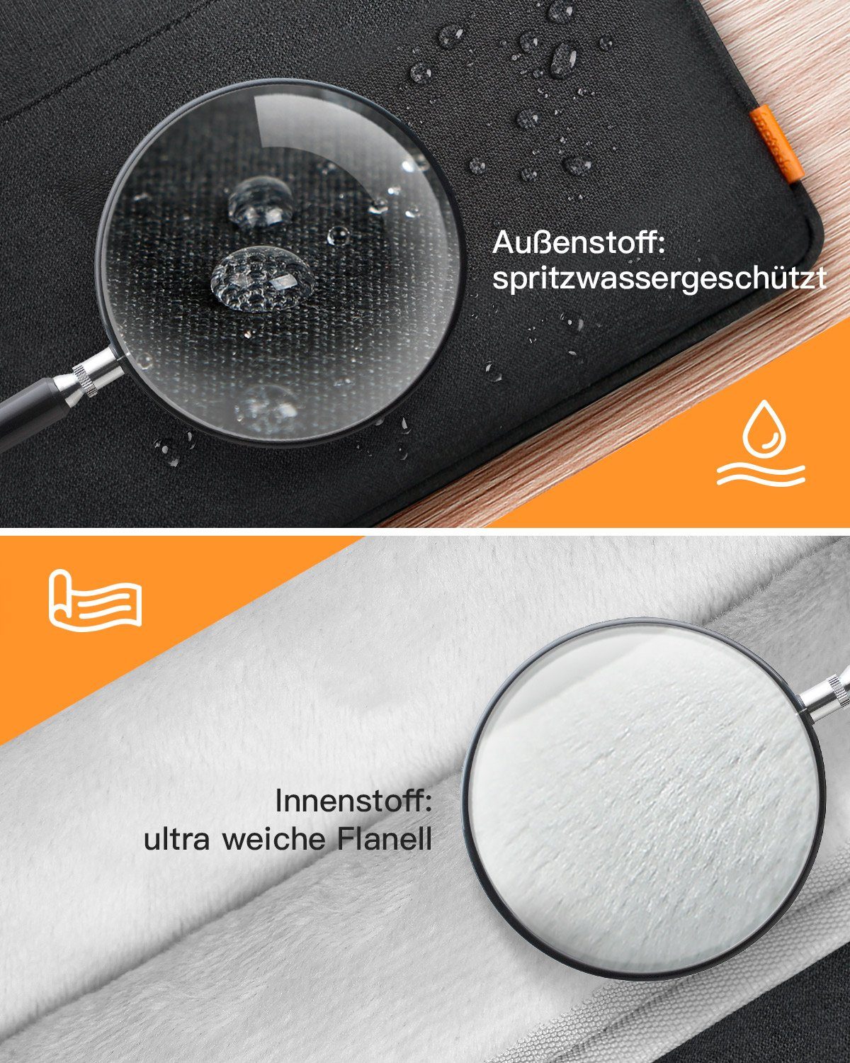 Inateck Laptop-Hülle Tasche für 13 Zoll MacBook Pro/Air M2/M3/M4, Surface Pro