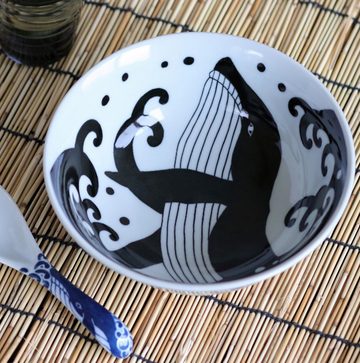 Minoru Touki Suppenschüssel Ramenschüssel Walmotif Made in Japan 1150ml Minorutoki