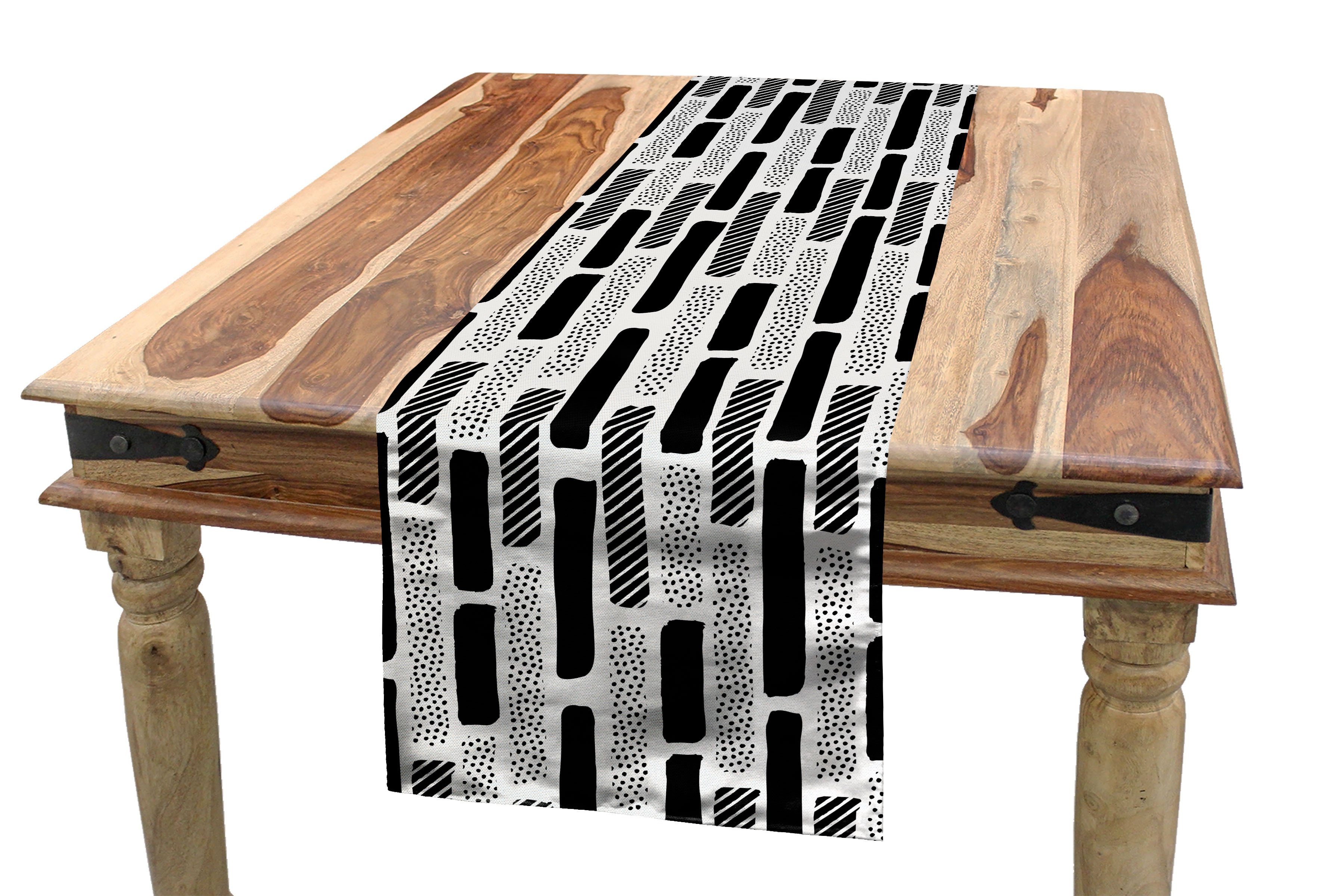 Abakuhaus Tischläufer Esszimmer Küche Rechteckiger Dekorativer Tischläufer, Abstrakt Pinsel Mark Effect Stripes