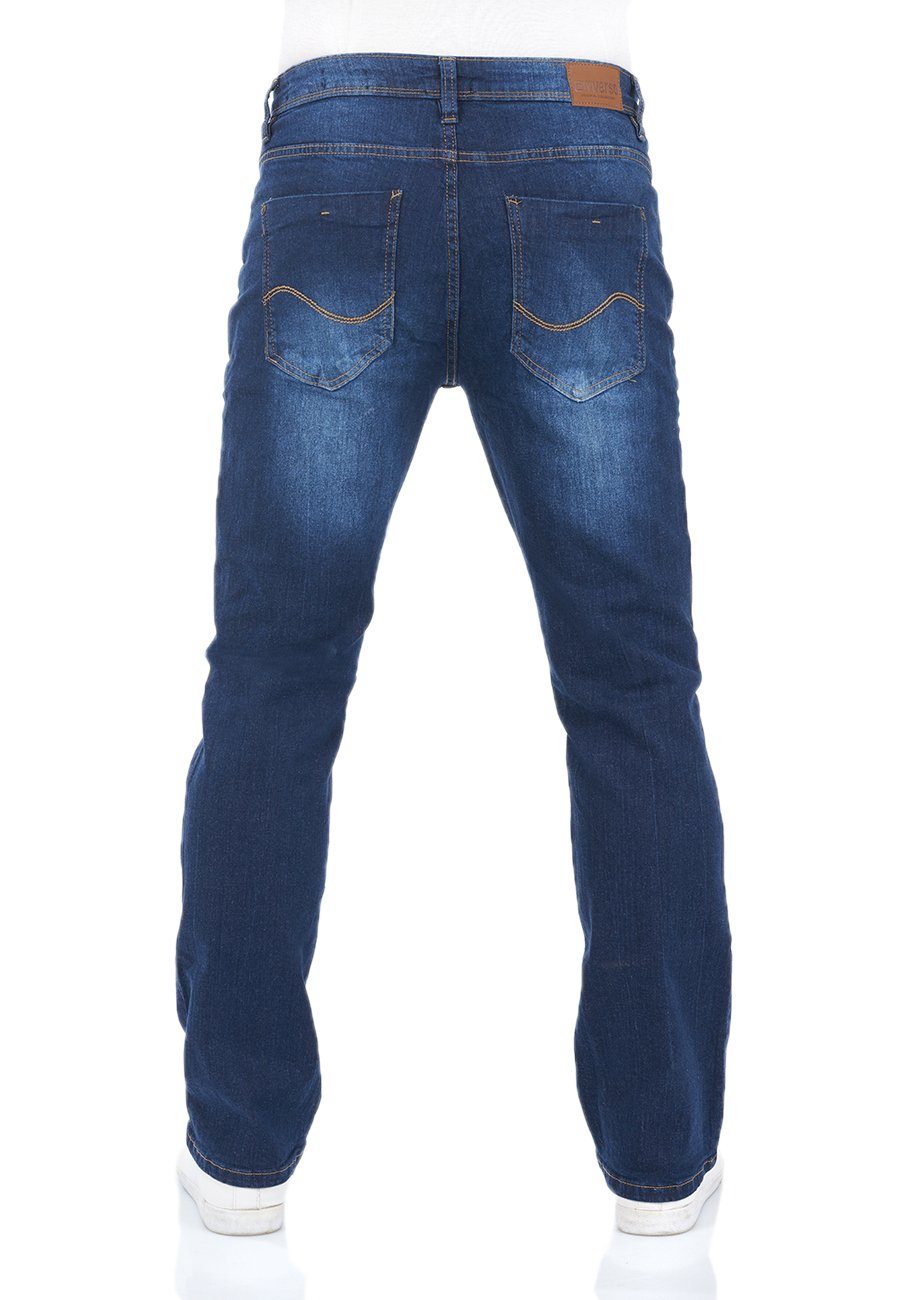 Dark riverso Denim mit Bootcut-Jeans RIVFalko Denim Cut Hose Fit Boot Jeanshose Herren Stretch (D212) Blue