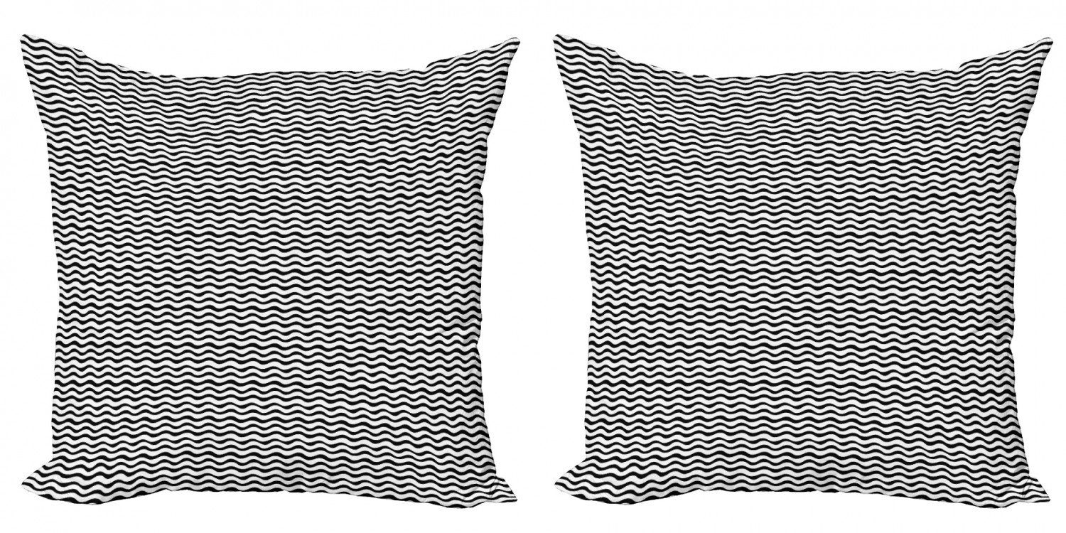 Kissenbezüge Modern Accent Doppelseitiger Digitaldruck, Abakuhaus (2 Stück), verrückte Kunst Horizontal Wellenförmige Streifen
