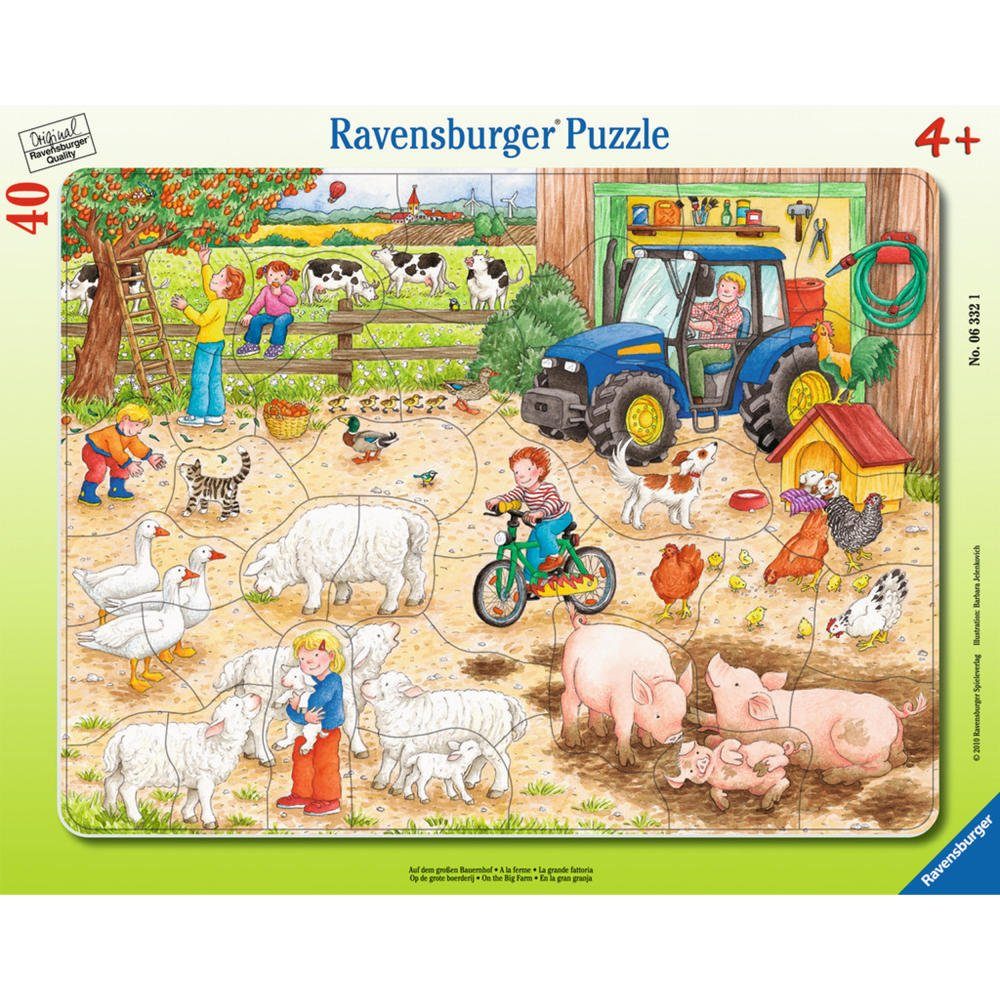 Ravensburger Rahmenpuzzle Auf Dem Großen Bauernhof - Rahmenpuzzle, 40 Puzzleteile