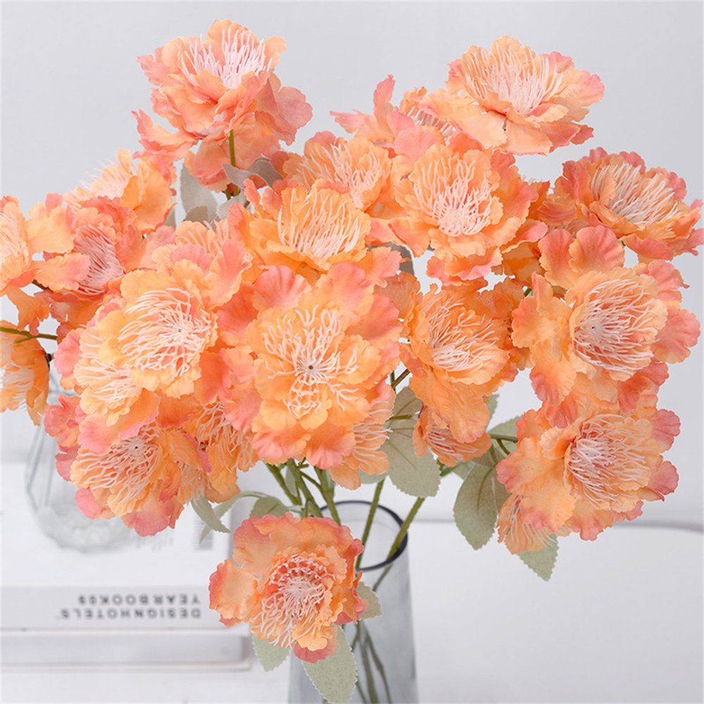 Kunstblumenstrauß Pfingstrose Künstliche Blume,Hochzeit Heimdekoration Gefälschte Blume, Rouemi, 10pcs Orange