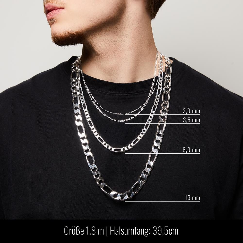 JEWLIX Silberkette Figarokette aus 925er Silber Unisex in 3,5 mm Stärke FK0035