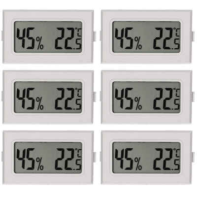 HAC24 Hygrometer Mini Digital Temperatur Luftfeuchtigkeit Messgerät Thermometer, (6-St), Anzeige Luftfeuchtigkeit 10% bis 99% Temperatur -50 °C bis +70 °C