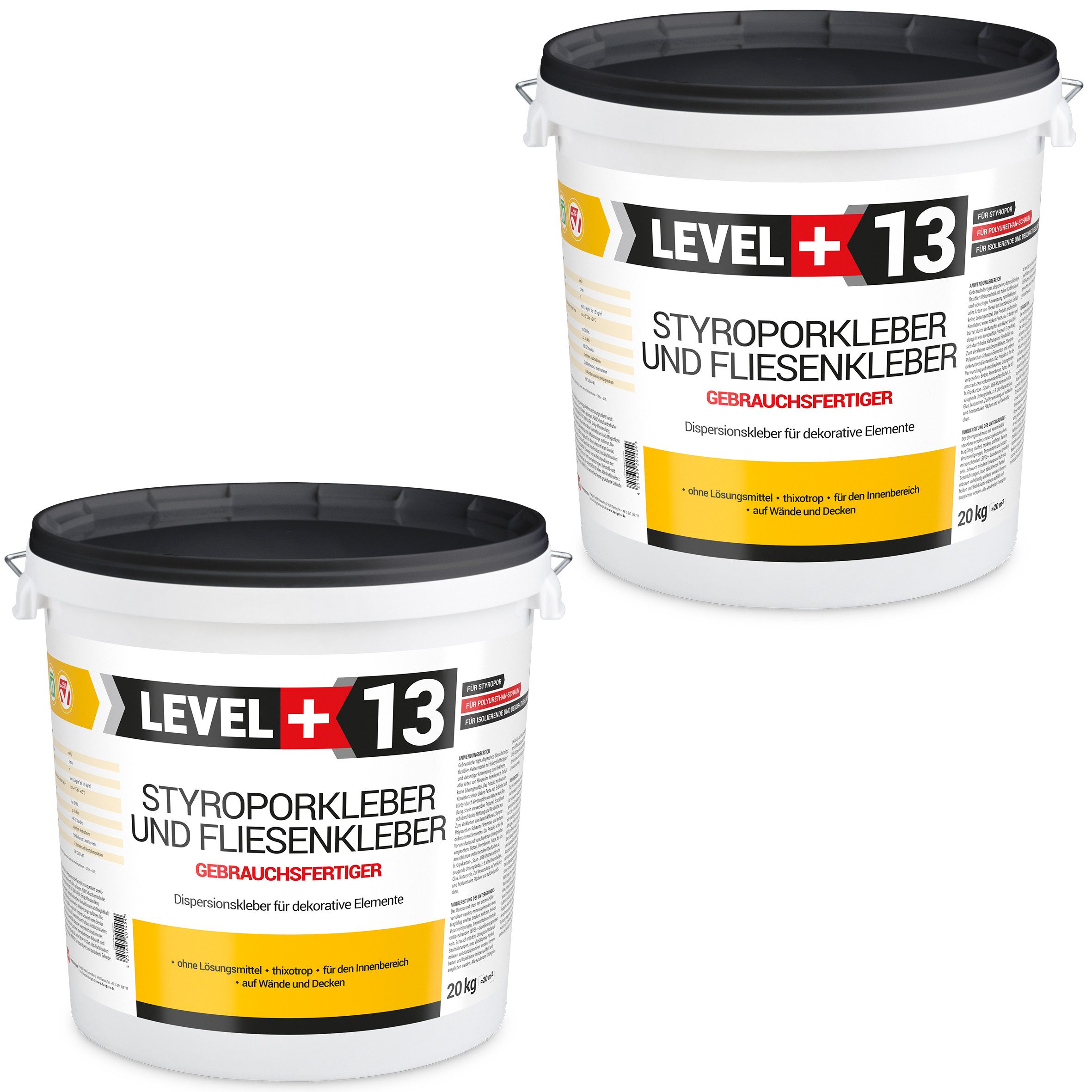 Level+ Dispersionskleber Styroporkleber Dispersionkleber Dekor Deckenplatten L+13 - 40KG