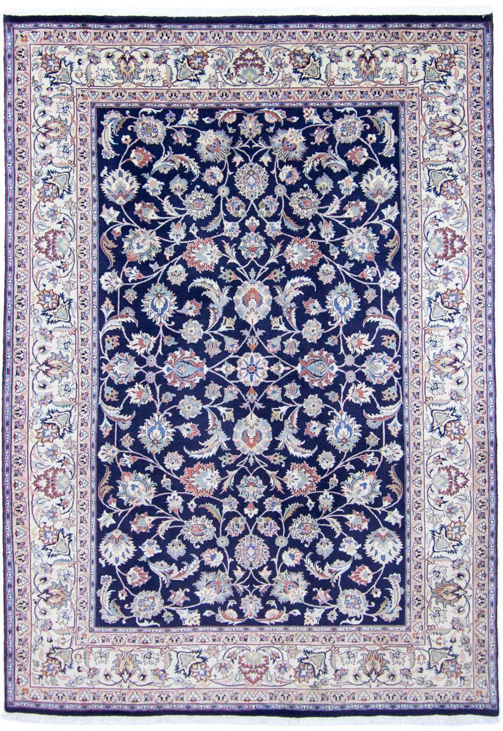 Wollteppich Maschad Durchgemustert Blu scuro 285 x 192 cm, morgenland, rechteckig, Höhe: 10 mm, Unikat mit Zertifikat | Kurzflor-Teppiche