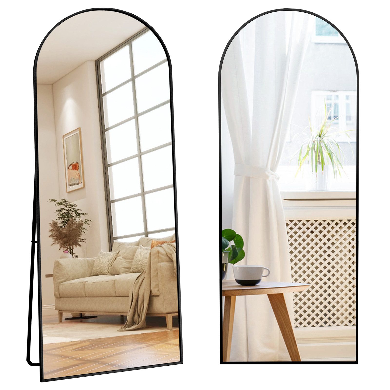 Ganzkörperspiegel Standspiegel Wandspiegel,stehend oder wandmontiert mit Metallrahmen