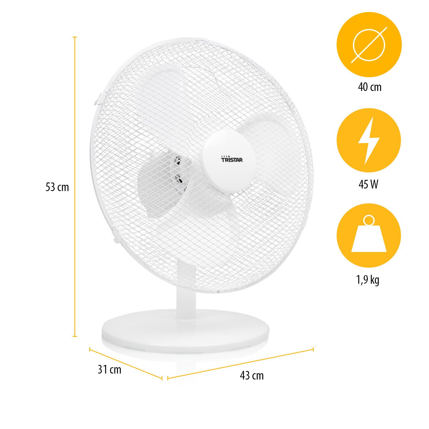 Tristar Standventilator VE-5727, 40 cm Durchmesser, günstig online kaufen