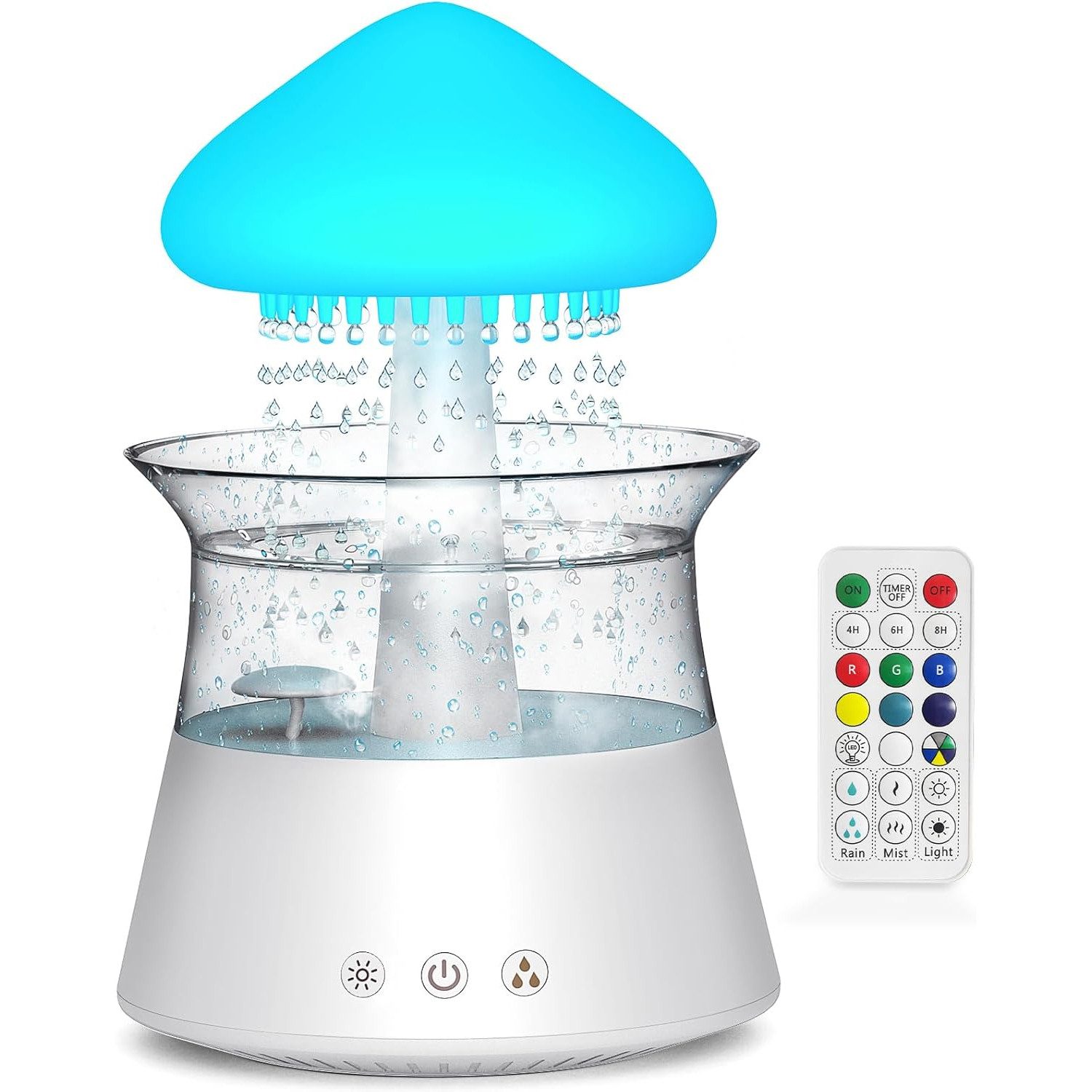 TUWENA Luftbefeuchter Regen Wolken Humidifier mit Fernbedienung Lampe Raumb günstig online kaufen
