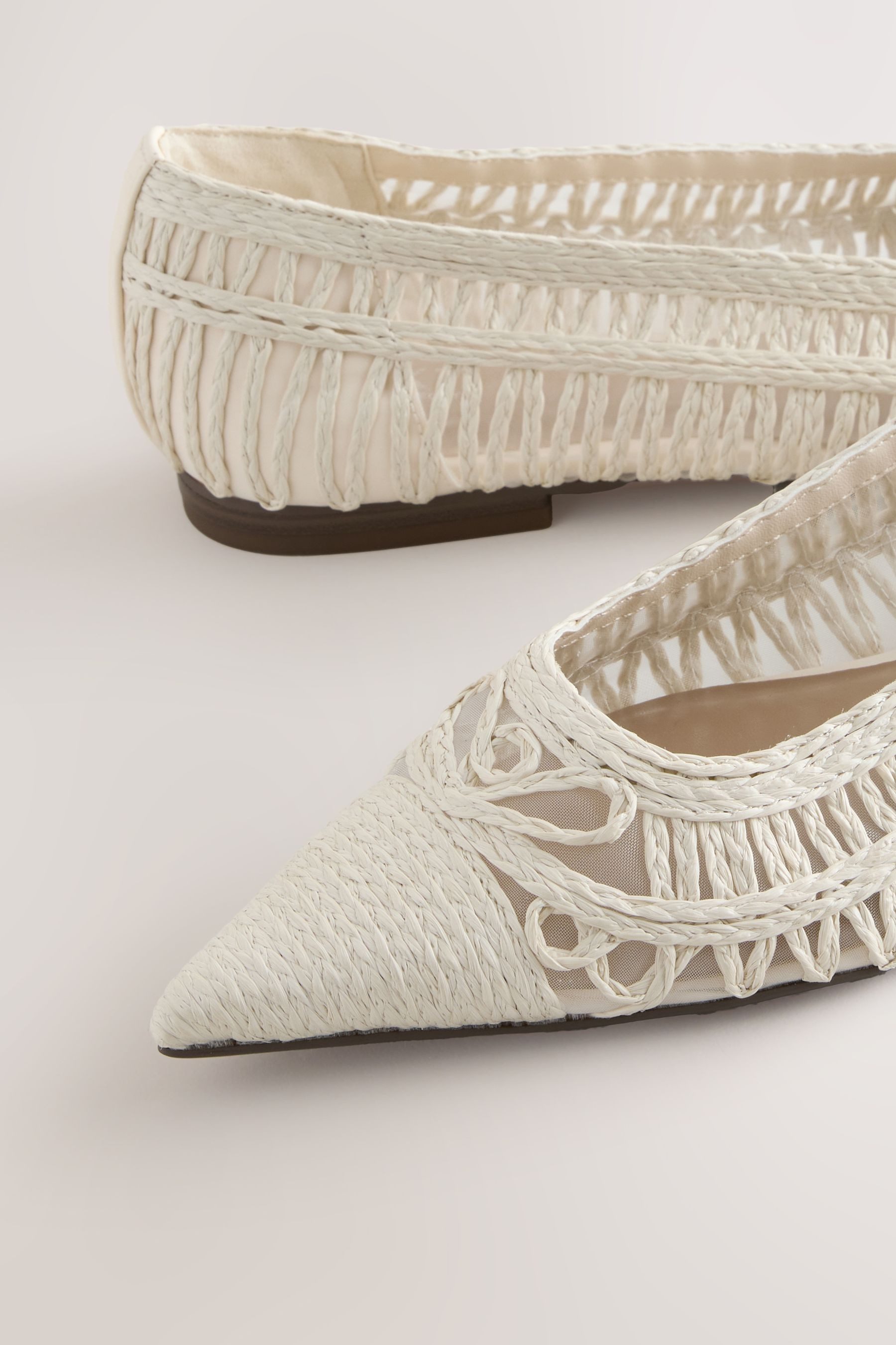 Next Forever Comfort® Spitze, flache Raffiaschuhe Ballerina (1-tlg)